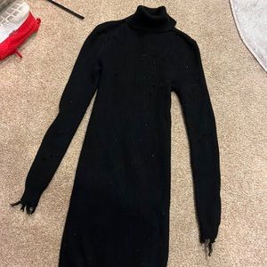 Black turtleneck sweater dress